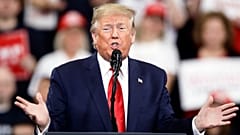 Donald Trump durante un mitin en Hershey
