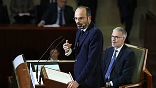 Le Premier ministre français Edouard Philippe à la tribune du Conseil économique, social et environnemental, le 11 décembre 2019 à Paris
