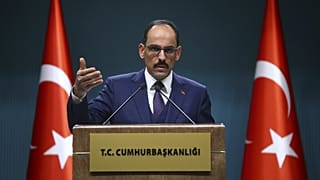 Cumhurbaşkanlığı Sözcüsü İbrahim Kalın Cumhurbaşkanlığı Külliyesi'nde basın toplantısı düzenledi