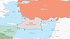 Türkiye ile Libya arasında yapılan anlaşmanın haritası