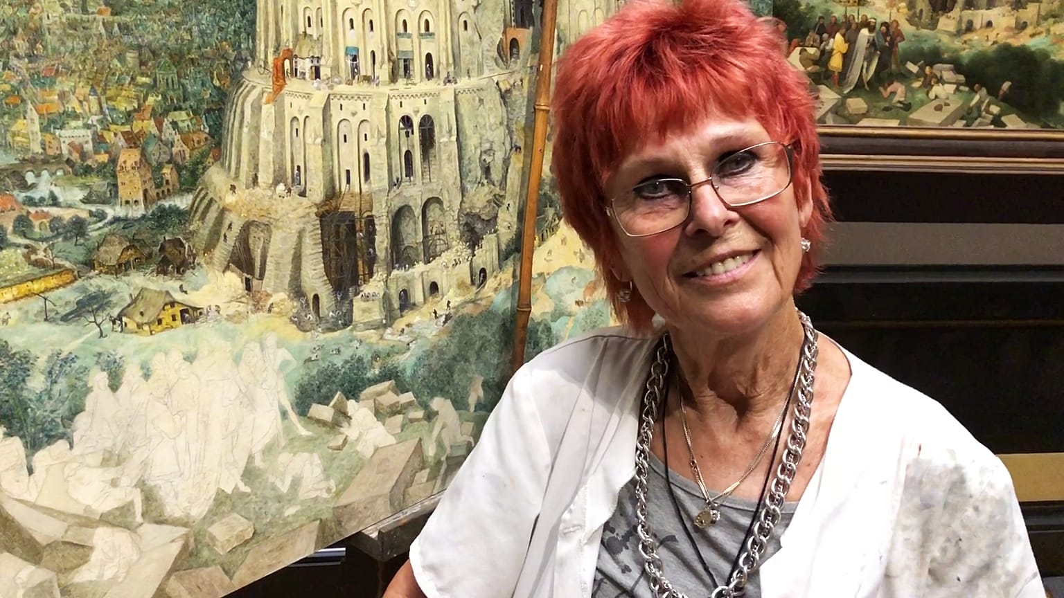 Avusturyalı ressam Brigitte Humpelstetter, Babil Kulesi tablosunu bir yılda kopyalıyor