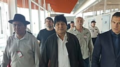 Evo Morales a su llegada a Argentina