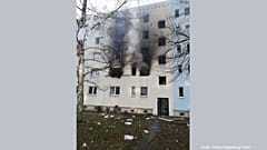 Photo du bâtiment après l'explosion 