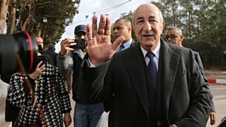 الرئيس الجزائري المنتخب عبد المجيد تبون في يوم الانتخاب في الجزائر. 2019/12/12