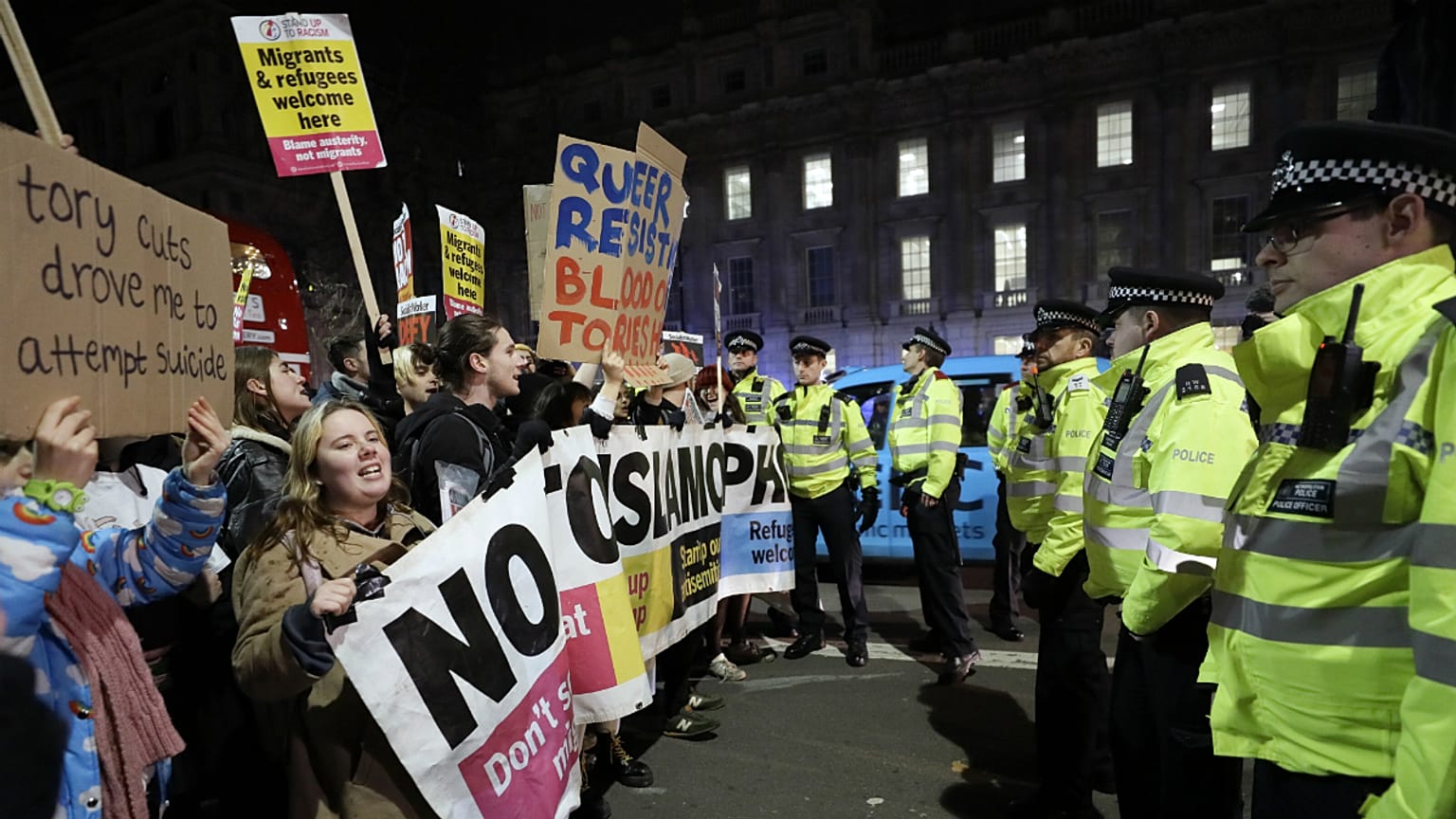 Protestos em Londres contra o resultado eleitoral