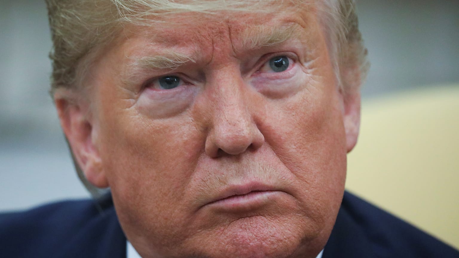 U.S. President Donald Trump talks to reporters as he meets with Paraguay's President Mario Abdo Benitez in the Oval Office at the White House in Washington, US, December 13,