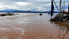 A flooded area is pictured after a storm hit the town of Argos