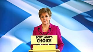 First Minister Nicola Sturgeon speaks to supporters 