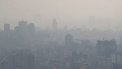 Air pollution blankets the skyline in Tehran, Iran, in November 2019