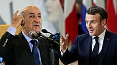 الرئيس الفرنسي إيمانويل ماكرون ونظيره الجزائر عبد المجيد تبون