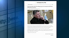 Il sito dell'Arcivescovado di La Plata sulla notizia della morte di don Eduardo Lorenzo. 