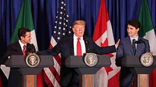 Meksika Devlet Başkanı Enrique Pena Nieto, ABD Başkanı Donald Trump ve Kanada Başbakanı Justin Trudeau