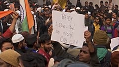 Student protest outside university in New Delhi