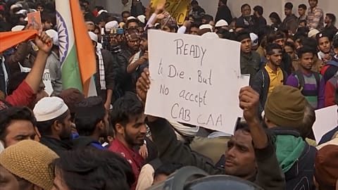 Student protest outside university in New Delhi