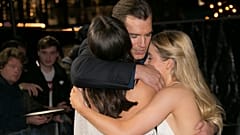 Actors from left, Anya Chalotra, Henry Cavill and Freya Allan pose for photographers upon arrival at the world premiere of The Witcher, in London, Monday, Dec 16, 2019