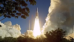 View of the Ariane-5 ECA Flight 164 launch on 12 February 2005 from Europe's Spaceport in French Guiana.