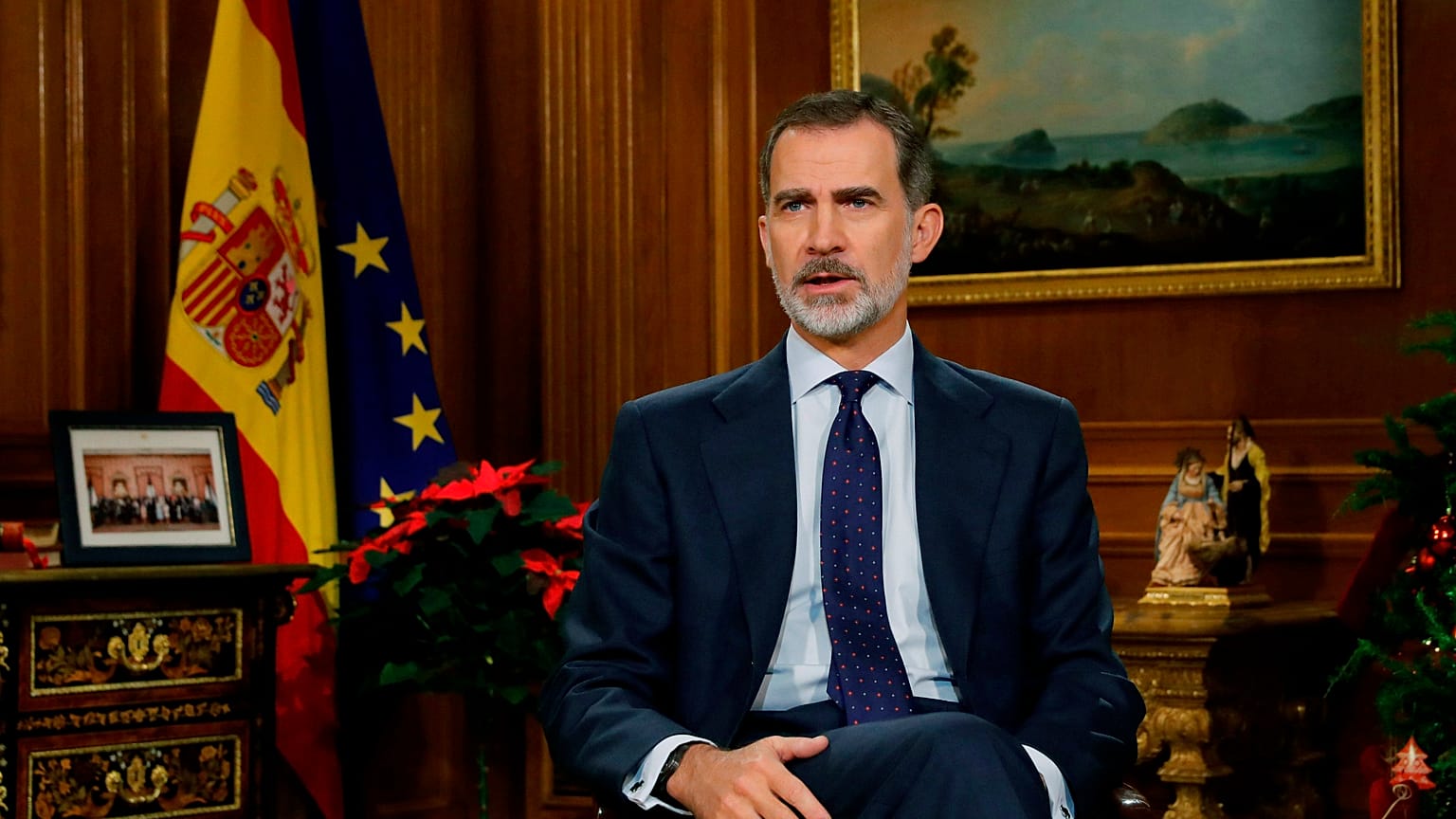 El rey Felipe en un momento del discurso de Nochebuena
