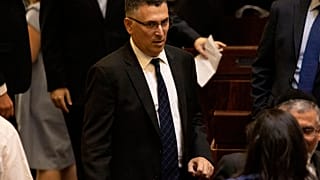 FILE PHOTO: In this Thursday, Oct. 3, 2019 photo, Gideon Saar, attends the swearing-in of the new Israel's parliament in Jerusalem. 