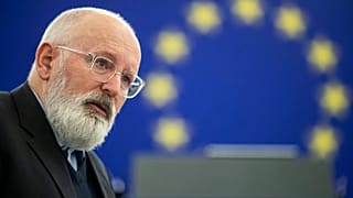Frans Timmermans, first vice-President of the European Commission delivers his speech during the debate to prepare the EU summit, Tuesday Nov.26, 2019 in Strasbourg.