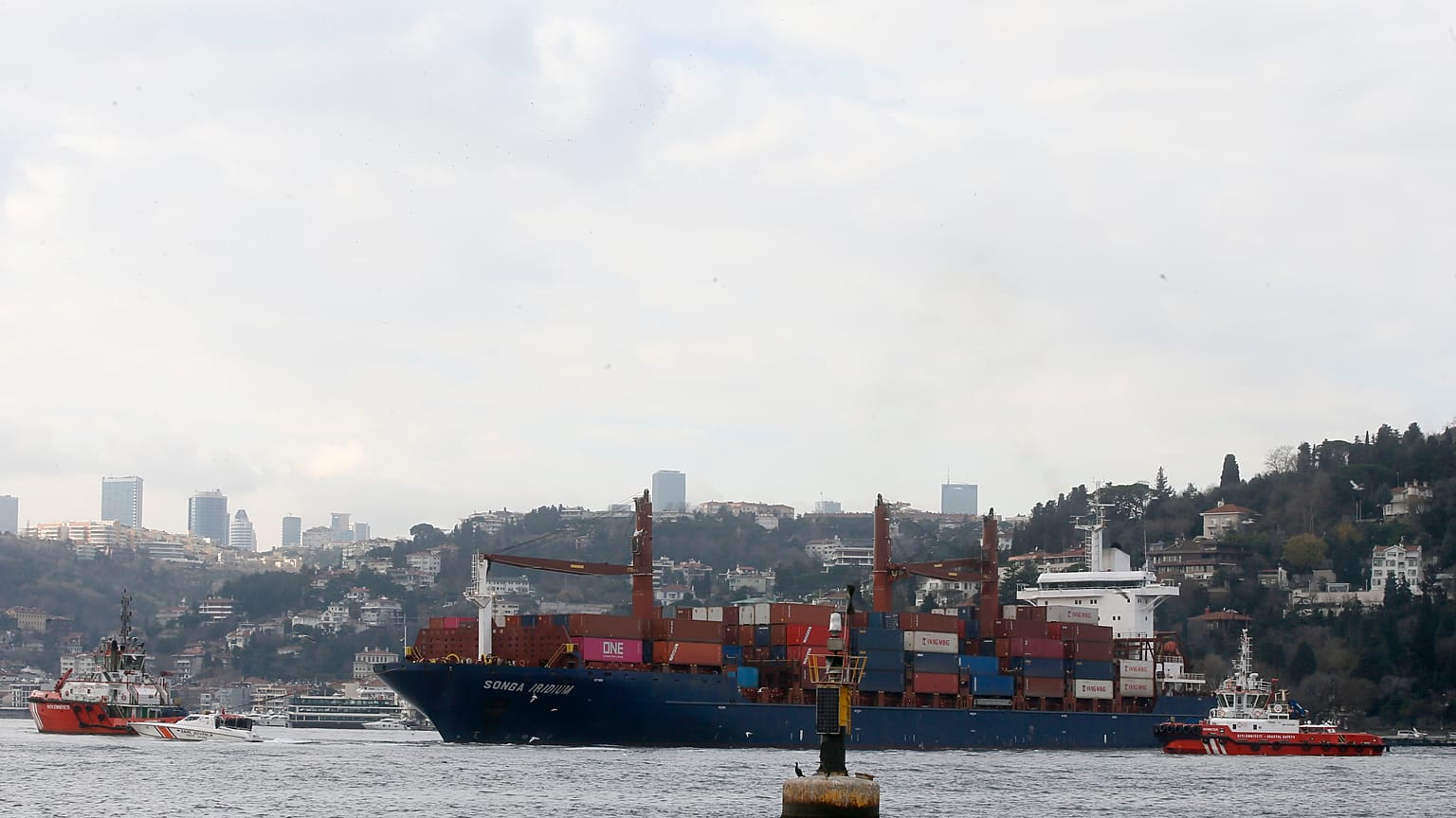 Τουρκία: Φορτηγό πλοίο προσέκρουσε στην ακτή του Βοσπόρου - ΒΙΝΤΕΟ