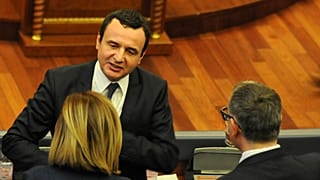 Albin Kurti, candidate to be Kosovo's Prime Minister, is seen as parliament convenes for the first time since the October snap election, in Pristina