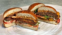 Original Impossible Burger and a Cali Burger. A new era of meat alternatives is here, with Beyond Meat becoming the first vegan meat company to go public.