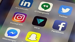 The Vero app is displayed on an iPhone, in New York, Thursday, March 1, 2018. (AP Photo/Richard Drew) 