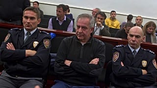 Ivo Sanader, dans un tribunal de Zagreb, en Croatie, lors de l'ouverture de son procès pour corruption en 2011.