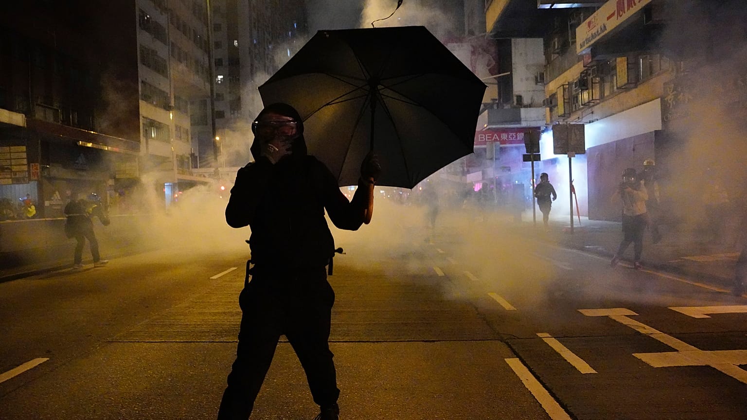 Un manifestant à Hong Kong        