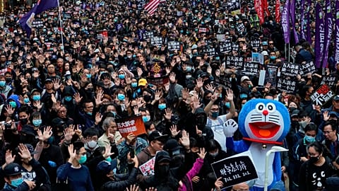 Hong Konglu eylemcilerden yeni yılda Çin karşıtı protesto