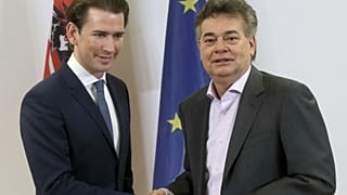 Avusturya Halk Partisi (ÖVP) lideri Sebastian Kurz (solda) ve Yeşiller Partisi lideri Werner Kogler, koalisyon hükümeti konusunda anlaştı