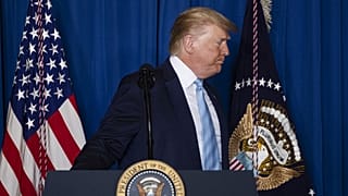 دونالد ترامپ پس از سخنرانی در وست پالم پیچ، فلوریدا، جمعه سوم ژانویه ۲۰۱۹