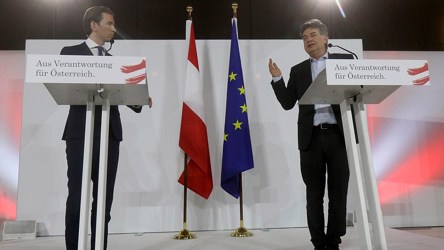 ÖVP-Chef Sebastian Kurz und Grünen-Chef Werner Kogler