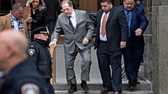 Harvey Weinstein, center, leaves court following a bail hearing, Friday, Dec. 6, 2019 in New York. (AP Photo/Mark Lennihan)

