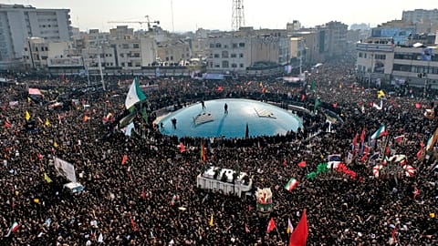 Mourners gather in Tehran to pay homage to Qassem Soleimani