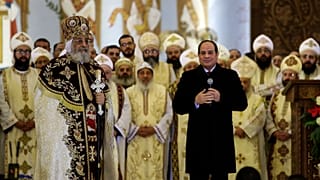 السيسي والبابا تواضروس في قداس كنيسة ميلاد المسيح