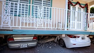 Algunos de los daños producidos por el terremoto de este lunes en Guanica, Puerto Rico.