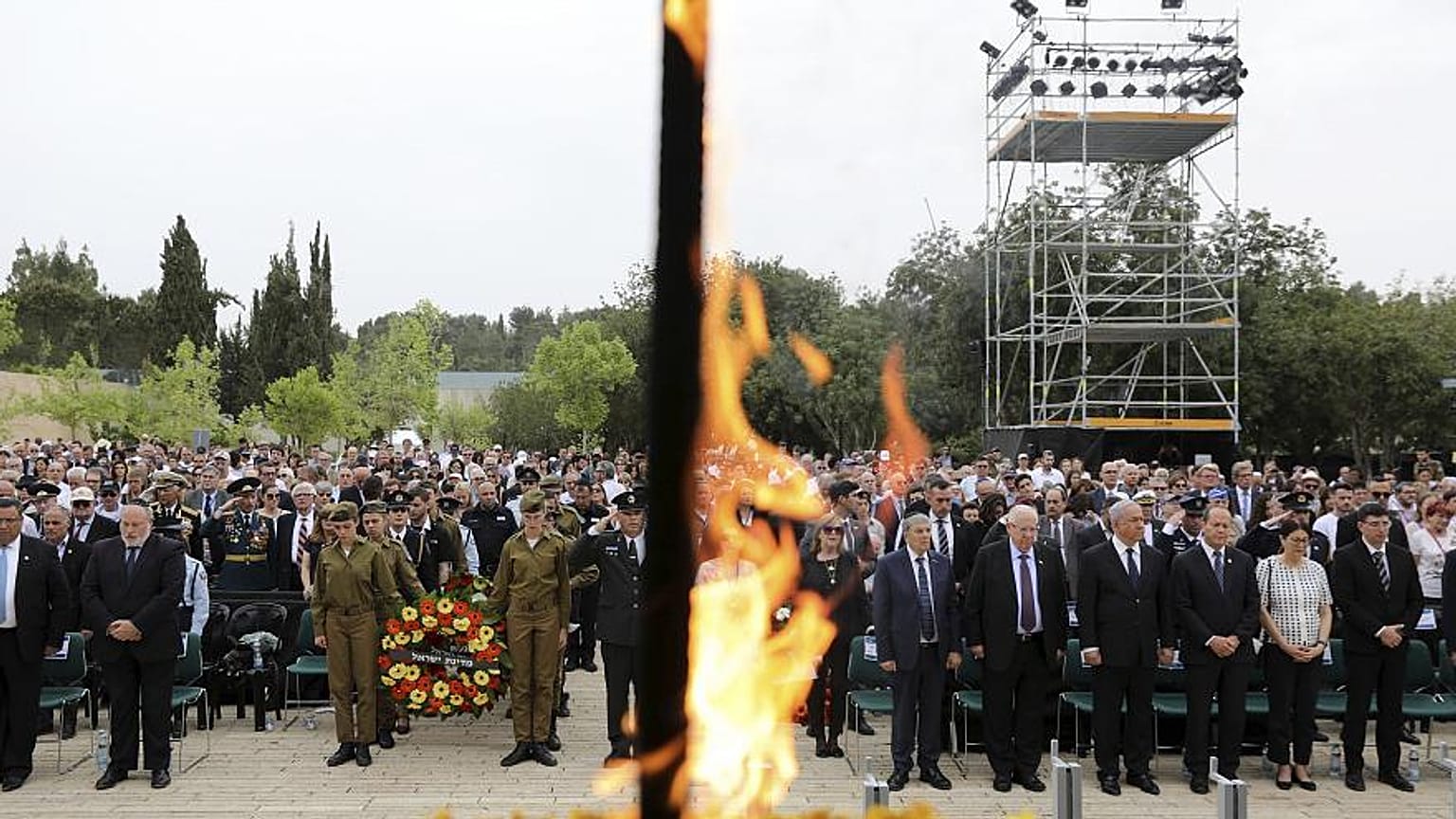 Der israelische Ministerpräsident Netanjahu hält eine Rede am Denkmal Yad Vashem in Jerusalem, Mai 2019 