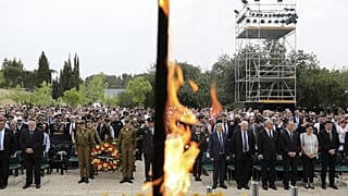 Der israelische Ministerpräsident Netanjahu hält eine Rede am Denkmal Yad Vashem in Jerusalem, Mai 2019 