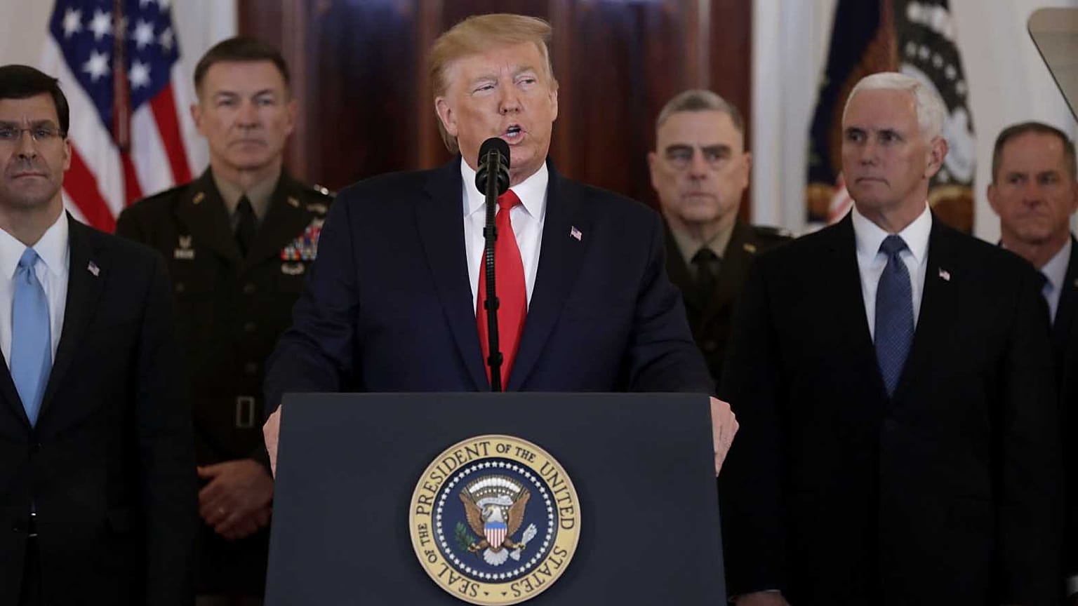 Donald Trump à la Maison Blanche, le 8 janvier 2020