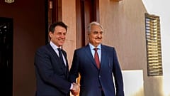 Halife Hafter ve İtalya Başbakanı Giuseppe Conte (arşiv)