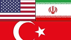 ABD, İran ve Türkiye bayrakları