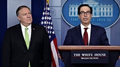 ABD Dışişleri Bakanı Mike Pompeo (sol) ve Hazine Bakanı Steven Mnuchin 