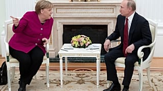 Канцлер ФРГ Ангела Меркель и президент РФ Владимир Путин в Кремле. Январь 2020 года