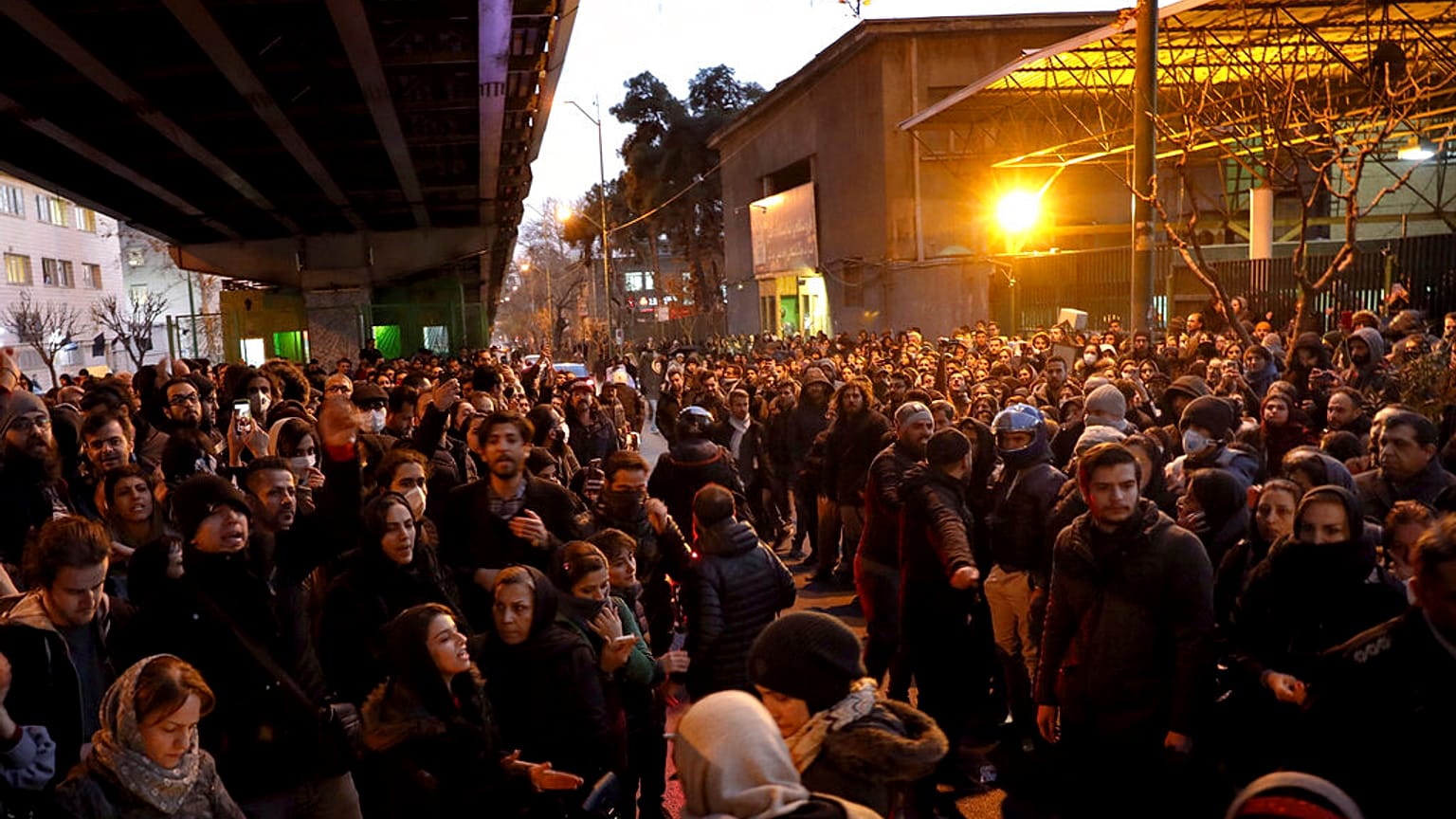 A vigil at the gate of Amri Kabir University in Tehran turned to angry protests 