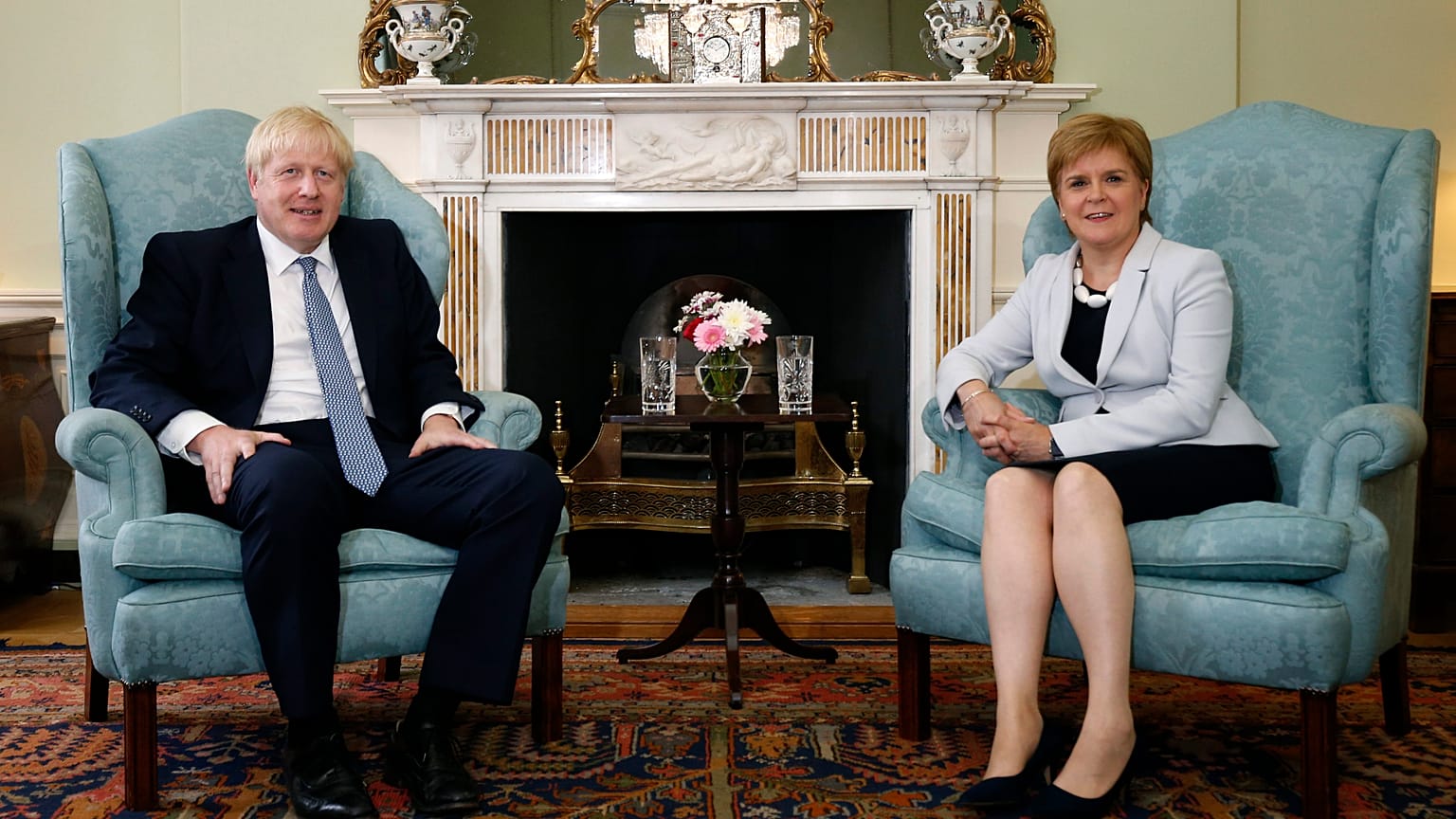 Scotland's First Minister Nicola Sturgeon with Prime Minister Boris Johnson