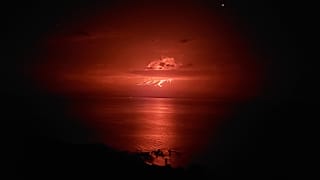 In this HO provided by Galapagos National Park, shows Volcan La Cubre eruption 