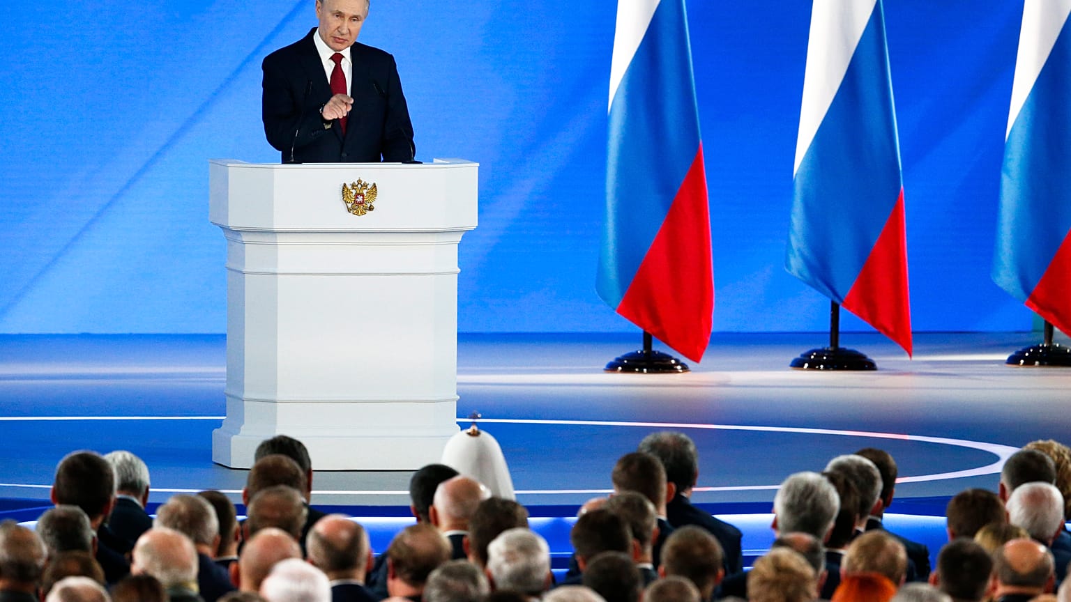 Putin zur Lage der Nation: "Wir müssen beim Wettrüsten niemand einholen."