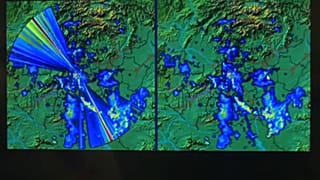 Bal oldalon egy megzavart, jobb oldalon egy hibáktól megtisztított radarkép