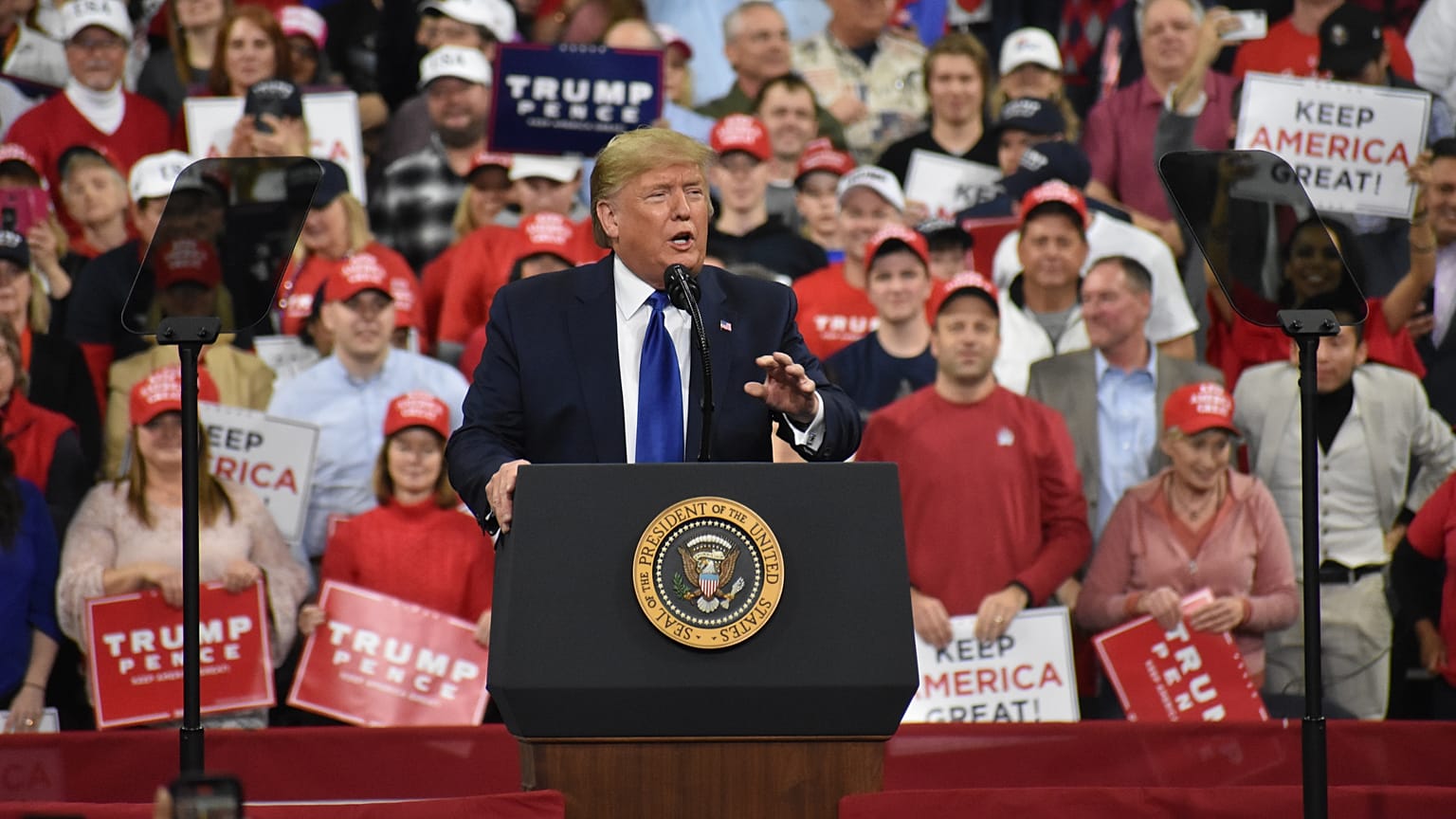 ABD Başkanı Donald Trump, Wisconsin eyaletinde düzenlenen mitingde konuşma yaptı.